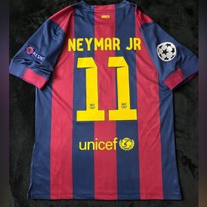 Neymar Jr #11 Barcelona Retro Soccer Jersey UCL 2014/2015